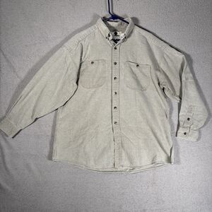 Vintage Bird Dog Khakis Shirt Mens Size XL Shacket Flannel Taupe Camping Outdoor